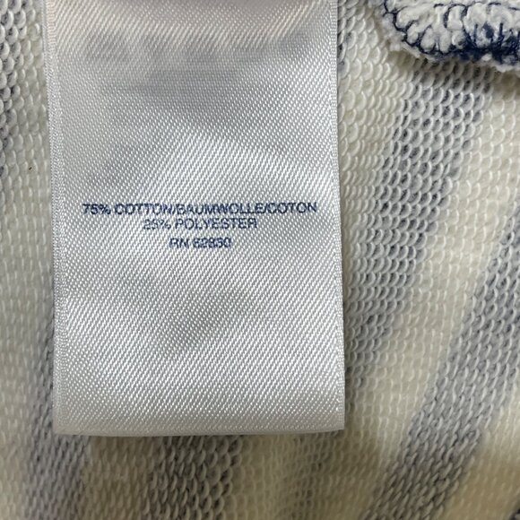 Lands' End Serious Sweats 1/4 Zip Sweater Dress Blue White Striped Size M Medium - Picture 6 of 7